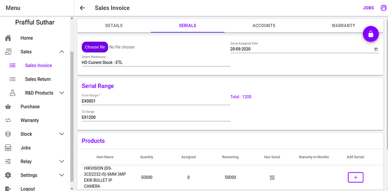 Range and File Serial Assignment