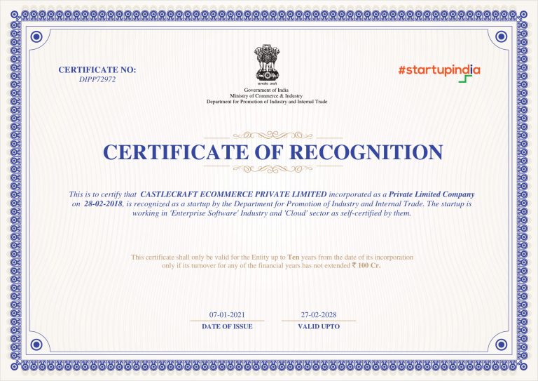 StartupIndia DPIIT Certified